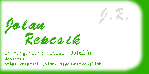 jolan repcsik business card